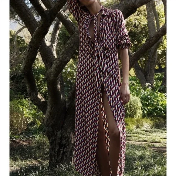 Zara PRINT DRESS Blue 0/4786/258/400/02 - Picture 6 of 12